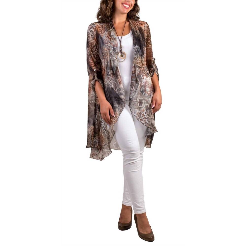 NEW GIGI MODA portici paisley silk cardigan in black
